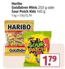 Rossmann Haribo Goldbären Minis 250 g oder Sour Patch Kids 140 g Angebot