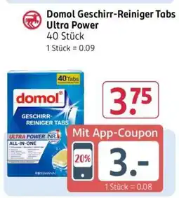Rossmann domol Geschirr-Reiniger Tabs Ultra Power Angebot