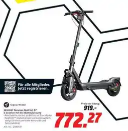MediaMarkt SEGWAY Ninebot MAX G3 D² Angebot