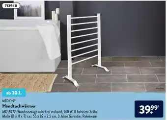 Aldi Nord Medion Handtuchwärmer MD18972 Angebot