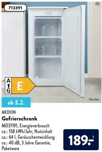 Aldi Nord Medion Gefrierschrank Angebot