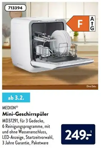 Aldi Nord Medion Mini Geschirrspüler Angebot