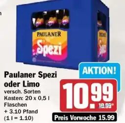 AEZ Paulaner Spezi oder Limo Angebot