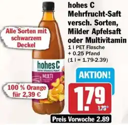 AEZ hohes C Mehrfrucht-Saft versch. Sorten, Milder Apfelsaft oder Multivitamin Angebot