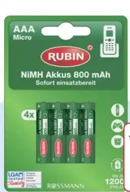 Rossmann Rubin NiMH Akkus Mignon AA Angebot