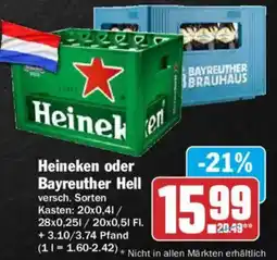AEZ Heineken oder Bayreuther Hell Angebot