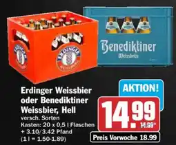 AEZ Erdinger Weissbier oder Benediktiner Weissbier, Hell Angebot