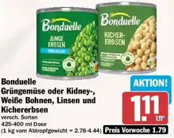 AEZ Bonduelle Grüngemüse oder Kidney-, Weiße Bohnen, Linsen und Kichererbsen Angebot