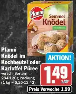 AEZ Pfanni Knödel im Kochbeutel oder Kartoffel Püree Angebot