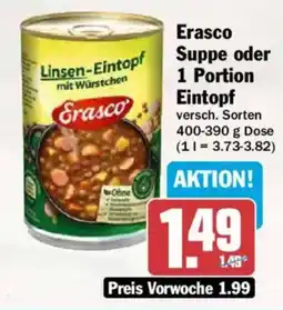 AEZ Erasco Suppe oder 1 Portion Eintopf Angebot
