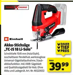 Hagebau Einhell akku-stichsäge tc-js 18 li-solo Angebot