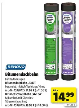 Hagebau Renovo bitumendachbahn „r333“ Angebot