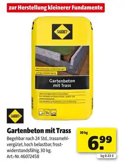 Hagebau Sakret gartenbeton mit trass Angebot