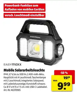 Hagebau Easymaxx mobile solararbeitsleuchte Angebot