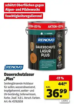 Hagebau Renovo dauerschutzlasur plus Angebot