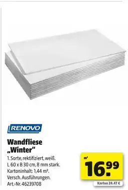 Hagebau Renovo wandfliese winter Angebot