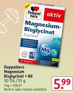 Rossmann Doppelherz magnesium bisglycinat + b6 Angebot