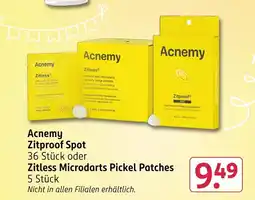 Rossmann Acnemy zitproof spot oder zitless microdarts pickel patches Angebot