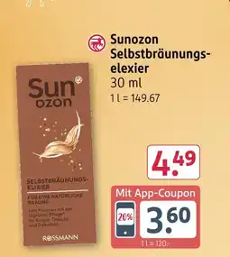 Rossmann Sunozon selbstbräunungselixier Angebot