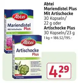 Rossmann Abtei mariendistel plus mit artischocke Angebot