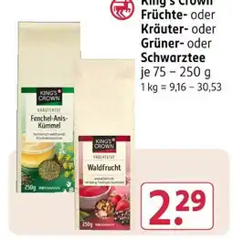 Rossmann King's crown früchtete-, kräuter- oder grüner- oder schwarztee Angebot