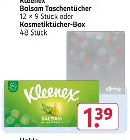 Rossmann Kleenex balsam taschentücher oder kosmetiktücher-box Angebot