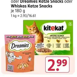 Rossmann Dreamies katze nassfutter oder katze snacks Angebot