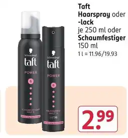 Rossmann Schwarzkopf taft haarspray oder -lack oder schaumfestiger Angebot