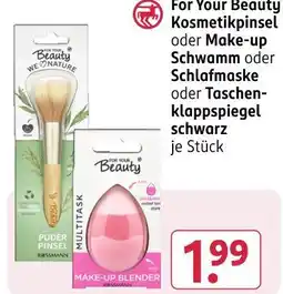 Rossmann For your beauty kosmetikpinsel oder make-up schwamm oder schlafmaske oder taschenklappspiegelschwarz Angebot
