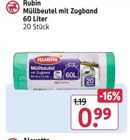 Rossmann Rubin müllbeutel mit zugband Angebot