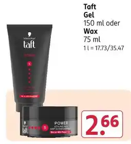 Rossmann Schwarzkopf taft gel oder wax Angebot
