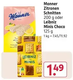 Rossmann Manner zitronen schnitten oder leibniz minis choco Angebot