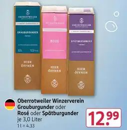 Rossmann Oberrotweiler winzerverein grauburgunder, rosé oder spätburgunder Angebot