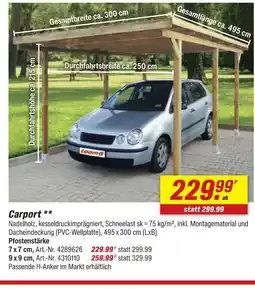 toom Baumarkt Carport 7 x 7 cm Angebot