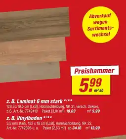 toom Baumarkt Laminat 6 mm stark Angebot