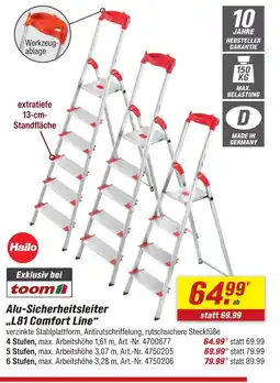 toom Baumarkt Hailo alu-sicherheitsleiter l81 comfort line Angebot