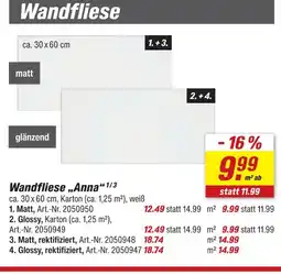 toom Baumarkt Wandfliese matt Angebot