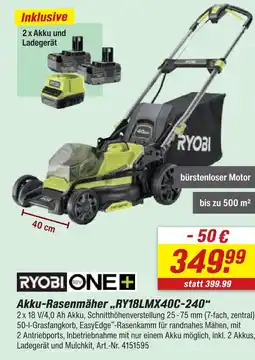 toom Baumarkt Ryobi akku-rasenmäher ry18lmx40c-240 Angebot