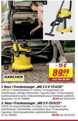 toom Baumarkt Kärcher nass-/trockensauger wd 3 s v-17/4/20 Angebot
