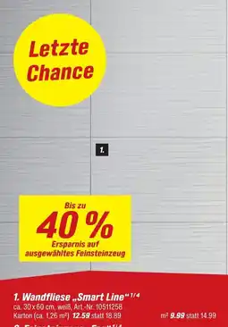 toom Baumarkt Wandfliese smart line Angebot
