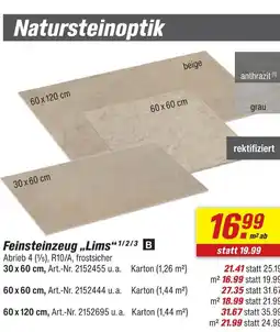 toom Baumarkt Feinsteinzeug 'lims' Angebot