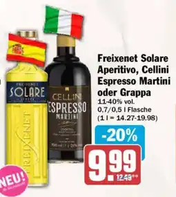 AEZ Freixenet Solare Aperitivo, Cellini Espresso Martini oder Grappa Angebot