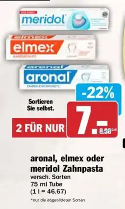 AEZ aronal, elmex oder meridol Zahnpasta Angebot