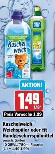 AEZ Kuschelweich Weichspüler oder fit Handgeschirrspülmittel Angebot