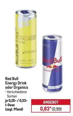 METRO Red Bull Energy Drink oder Organics Angebot