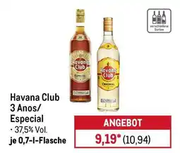 METRO Havana Club 3 Anos/Especial Angebot