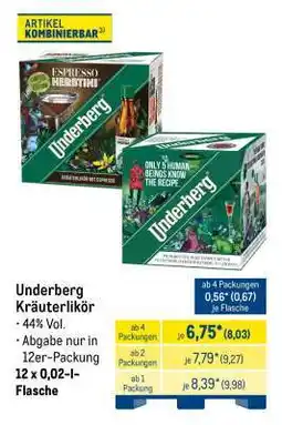 METRO Underberg Kräuterlikör Angebot