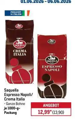 METRO Saquella Espresso Napoli/Crema Italia Angebot