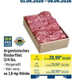 METRO Argentinisches Rinderfilet Angebot