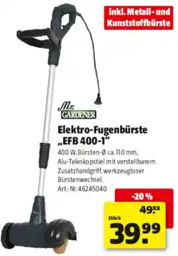 Hagebau Mr. GARDENER Elektro-Fugenbürste EFB 400-1 Angebot
